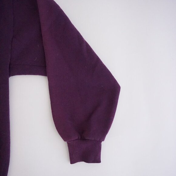 Vtg '90S Jerzees Wisconsin Winter Puff Print Purple Cotton Crew Neck Sweater XL - Picture 8 of 9